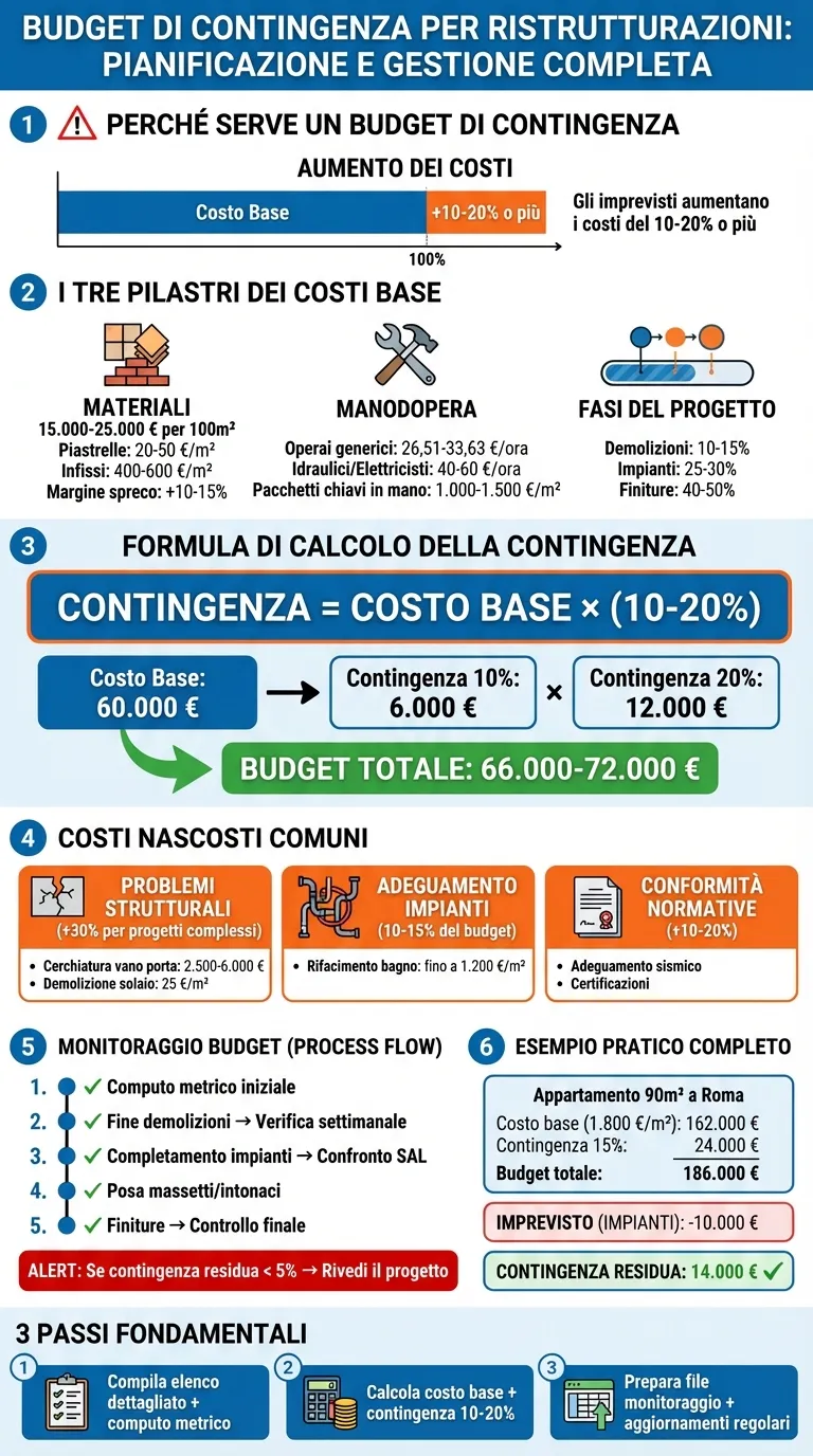 Come calcolare e gestire il budget di contingenza per ristrutturazioni