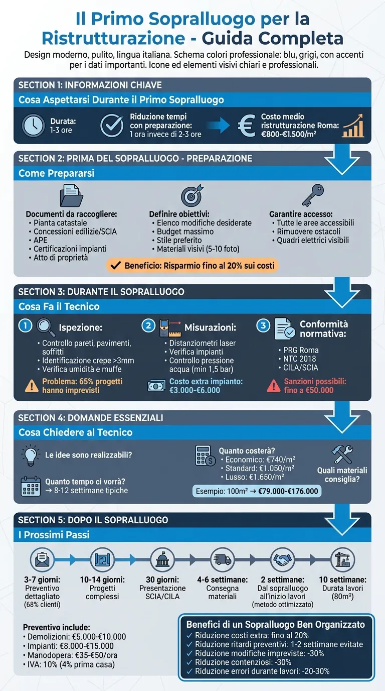 Guida completa al primo sopralluogo per ristrutturazione: fasi, costi e tempistiche
